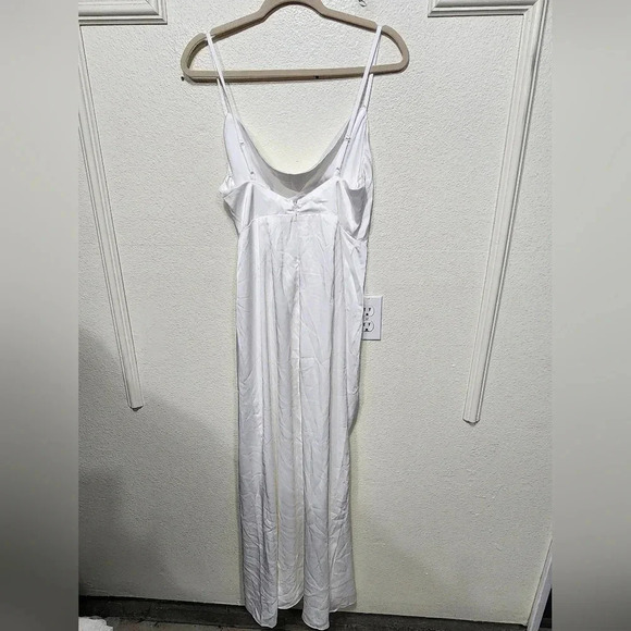 Lulu's Here's to Love White Satin Backless Column Maxi Dress Wedding Bridal - Picture 11 of 12